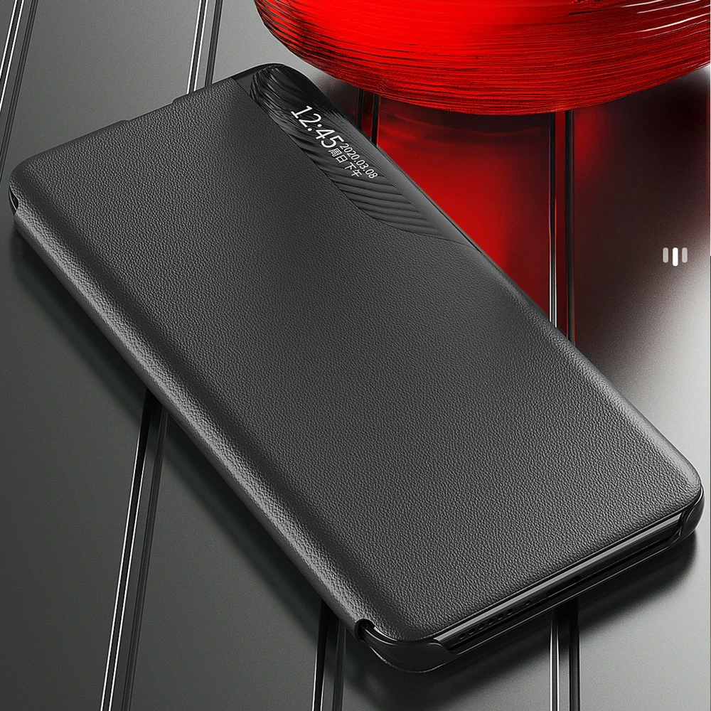 Hurtel Eco Leather View Case Samsung Galaxy S24 FE dėklas telefonui juodos spalvos