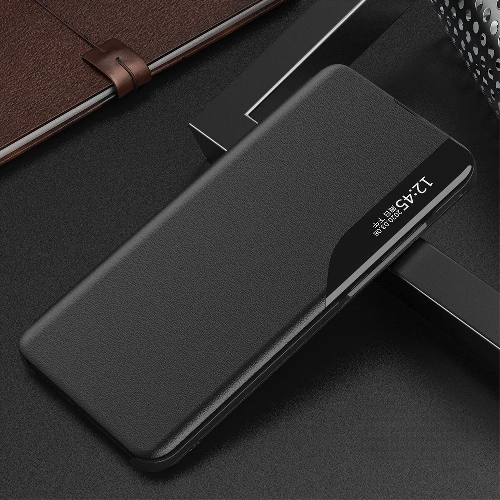 Hurtel Eco Leather View Xiaomi POCO C65 / Redmi 13C atverčiamas – dėklas telefonui juodos spalvos