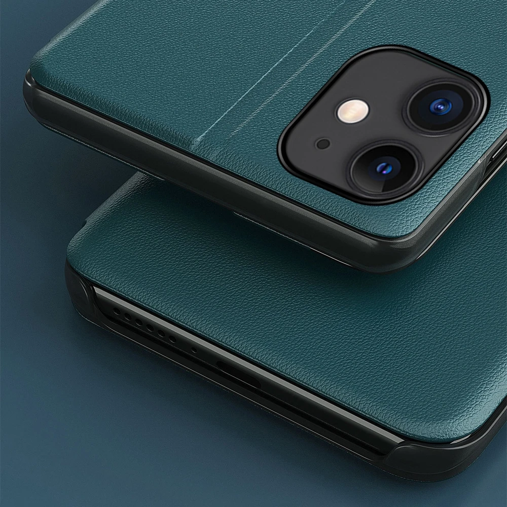 Hurtel Eco Leather View dėklas skirtas iPhone 13 Pro Max, juodas