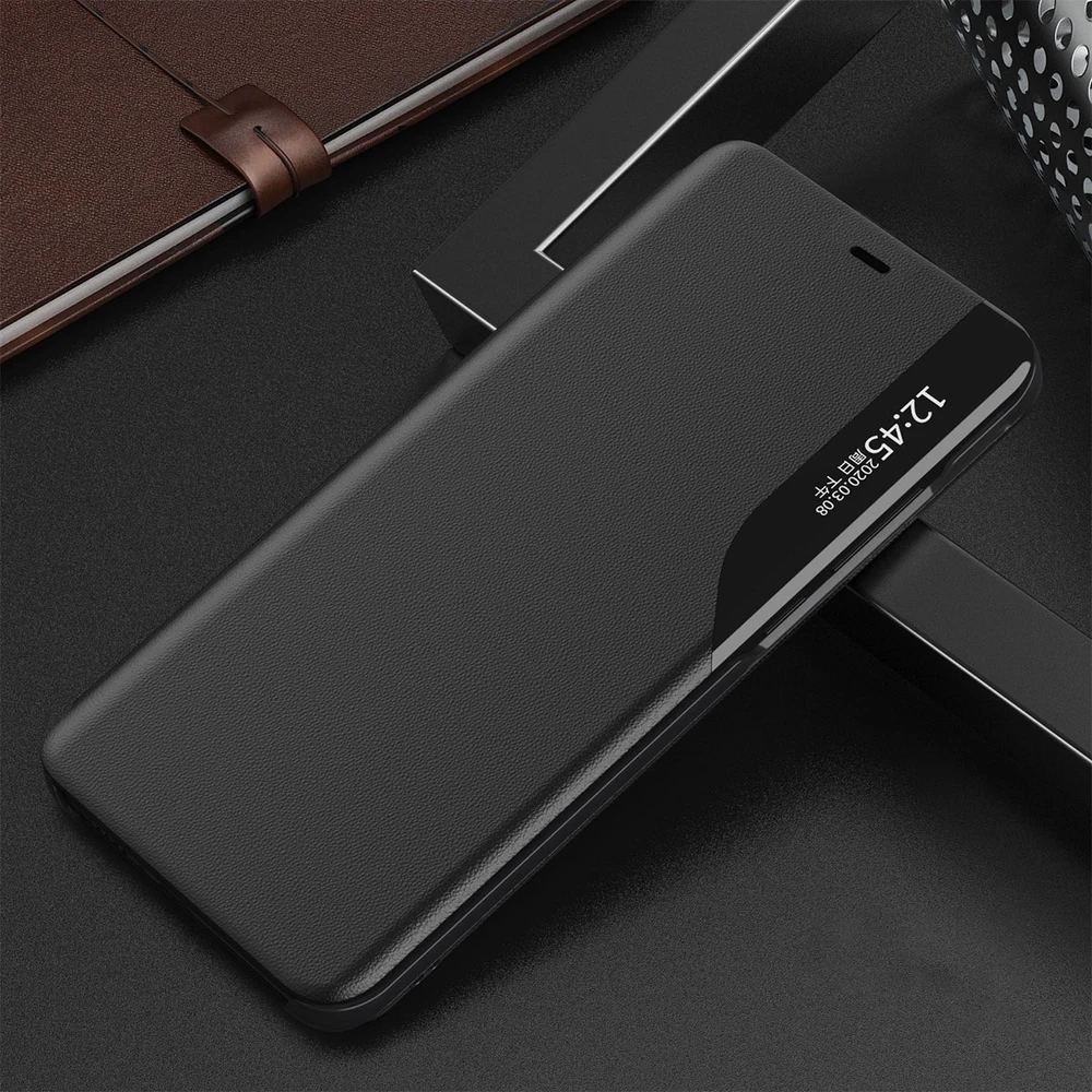 Hurtel Eco Leather View dėklas skirtas iPhone 13 Pro Max, juodas