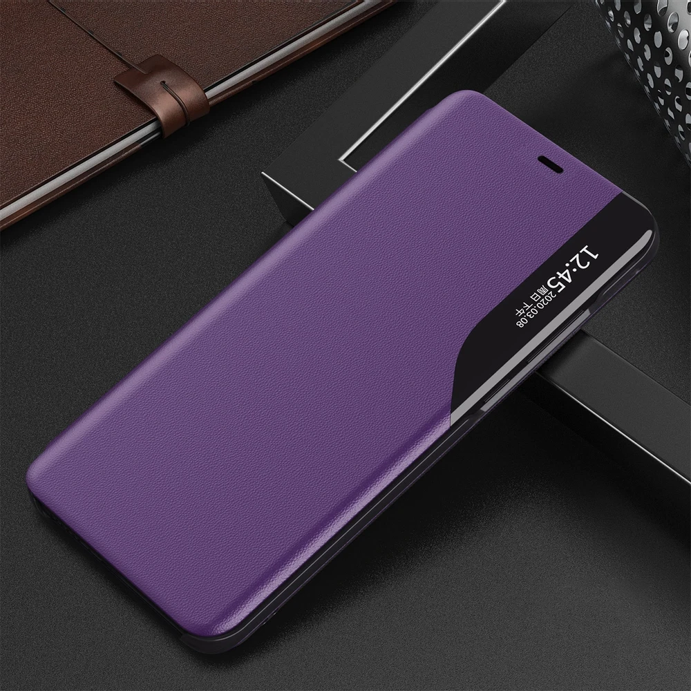 Hurtel Eco Leather View dėklas skirtas iPhone 13 Pro Max, violetinis