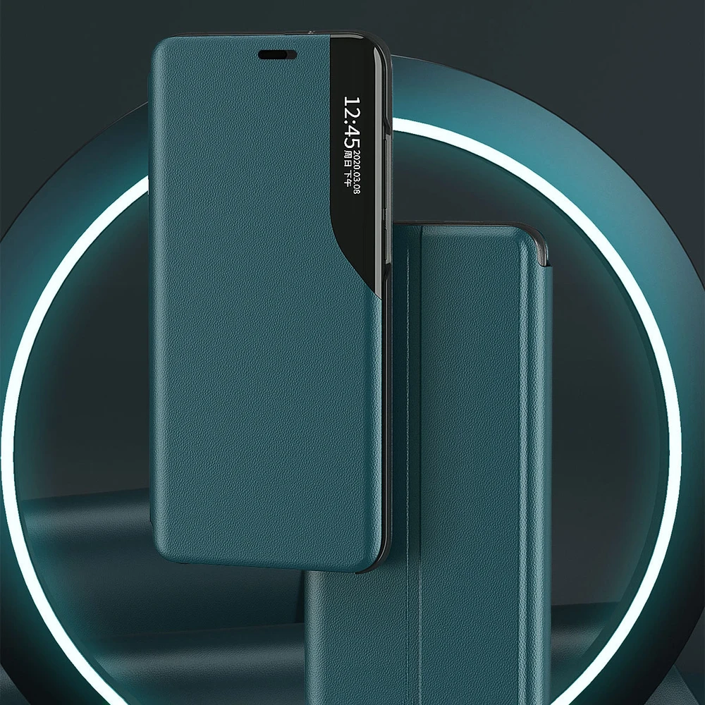 Hurtel Eco Leather View dėklas skirtas iPhone 13 Pro Max, raudonas