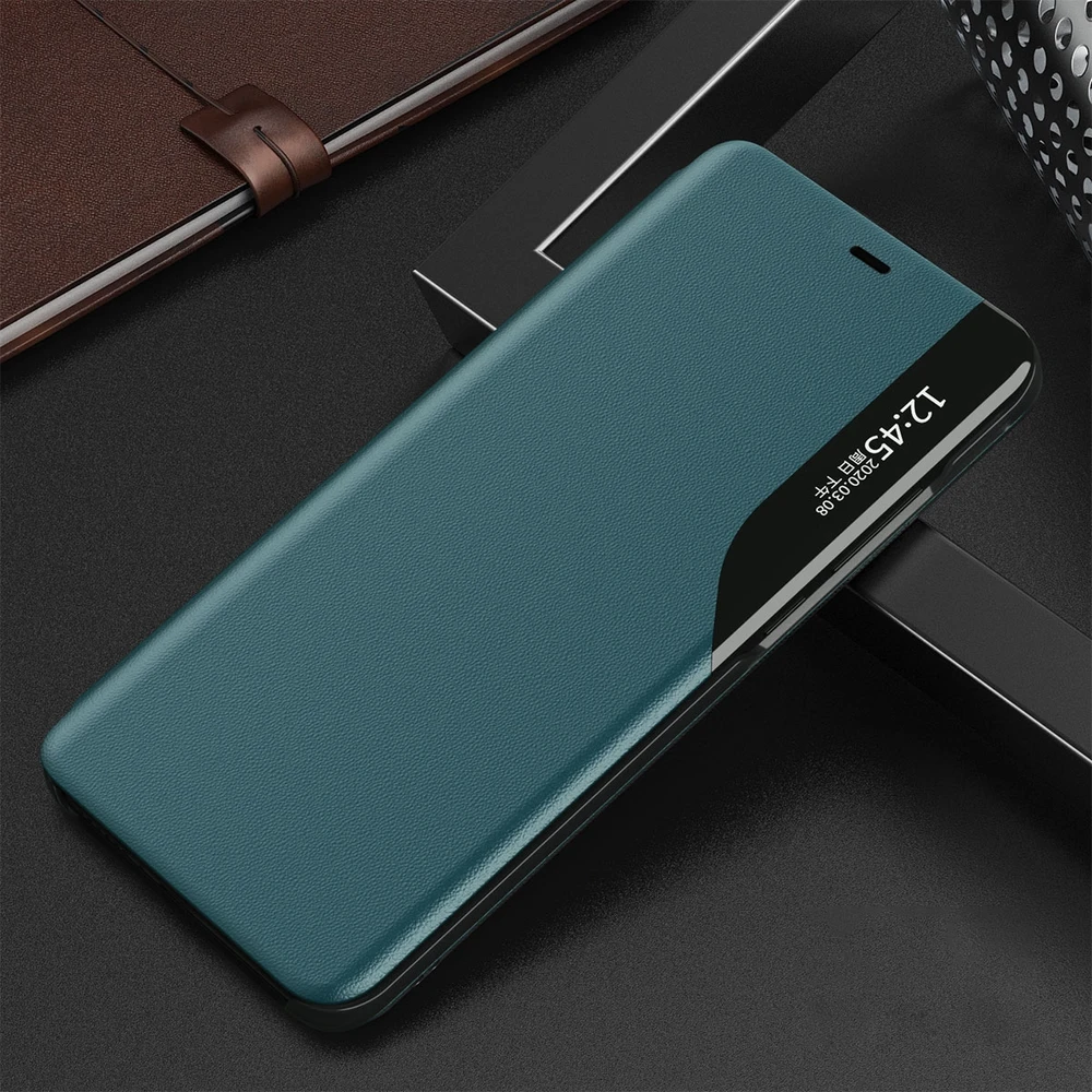Hurtel Eco Leather View dėklas skirtas iPhone 13 Pro Max, žalias