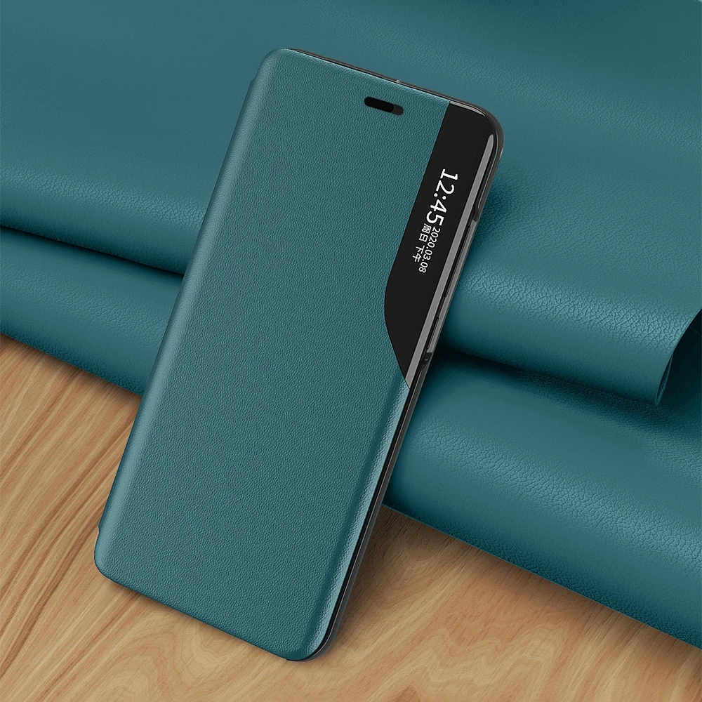 Hurtel Eco Leather View dėklas skirtas iPhone 13 mini, raudonas