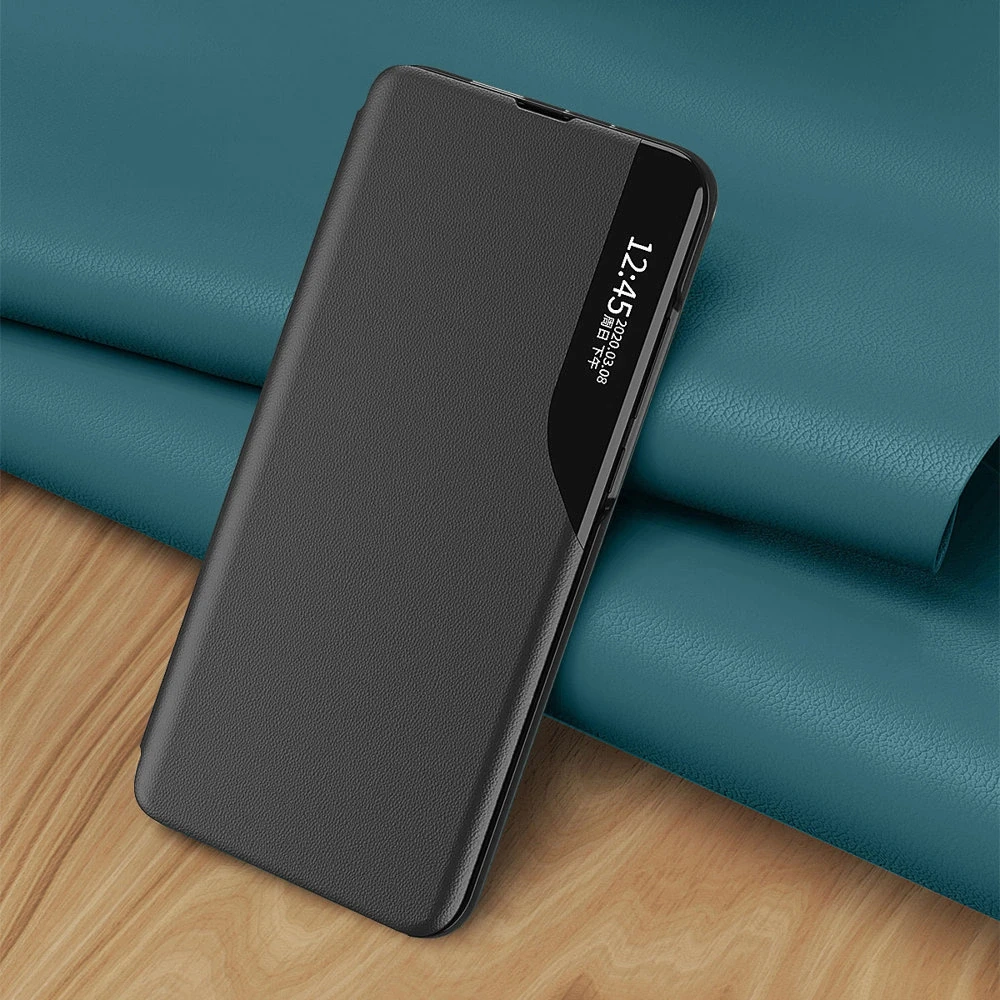 Hurtel Eco Leather View dėklas skirtas Xiaomi Redmi Note 11 Pro+ 5G (China) / 11 Pro 5G (China) / Mi11i HyperCharge / Poco X4 NFC 5G, raudonas