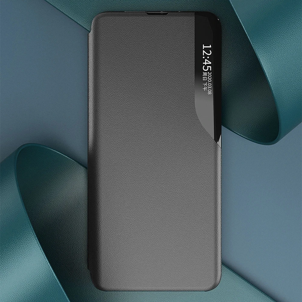 Hurtel Eco Leather View dėklas skirtas Xiaomi Redmi Note 11 Pro+ 5G (China) / 11 Pro 5G (China) / Mi11i HyperCharge / Poco X4 NFC 5G, raudonas