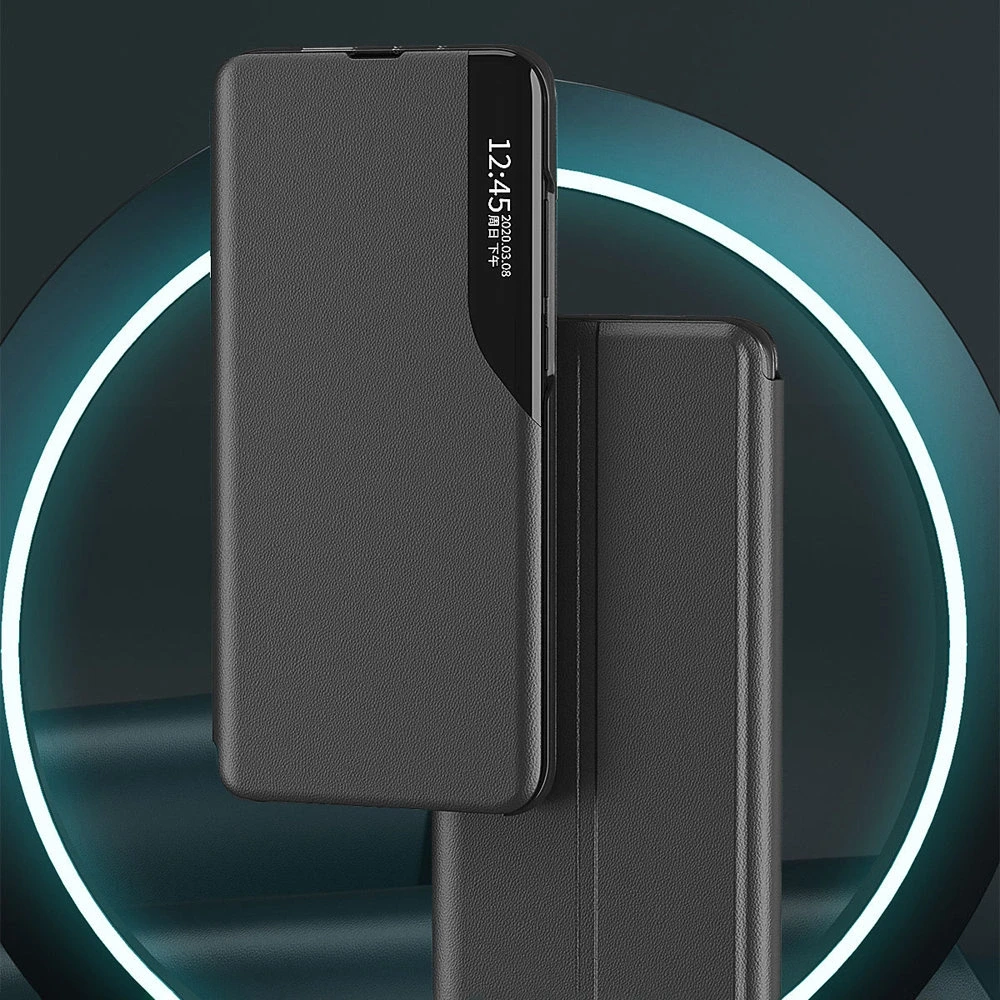 Hurtel Eco Leather View dėklas skirtas Xiaomi Redmi Note 11 Pro+ 5G (China) / 11 Pro 5G (China) / Mi11i HyperCharge / Poco X4 NFC 5G, raudonas