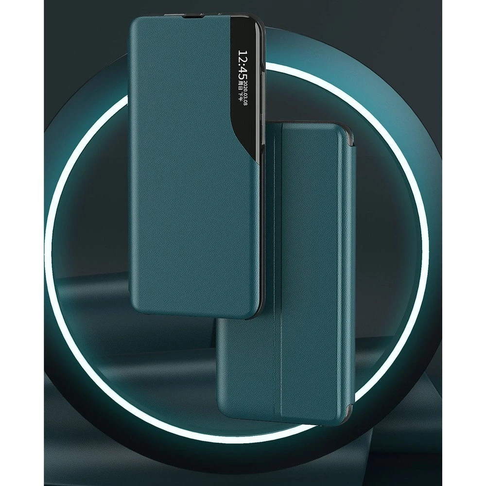 Hurtel Eco Leather View dėklas skirtas Xiaomi Redmi K40 Pro+ / K40 Pro / K40 / Poco F3, oranžinis
