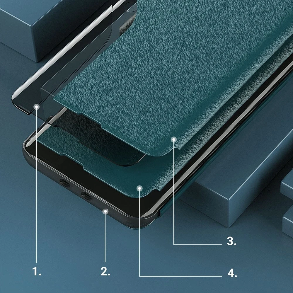 Hurtel Eco Leather View dėklas skirtas Xiaomi Redmi K40 Pro+ / K40 Pro / K40 / Poco F3, raudonas