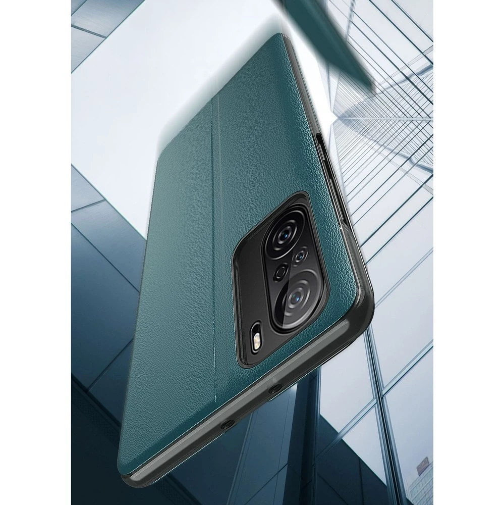 Hurtel Eco Leather View dėklas skirtas Xiaomi Redmi K40 Pro+ / K40 Pro / K40 / Poco F3, oranžinis