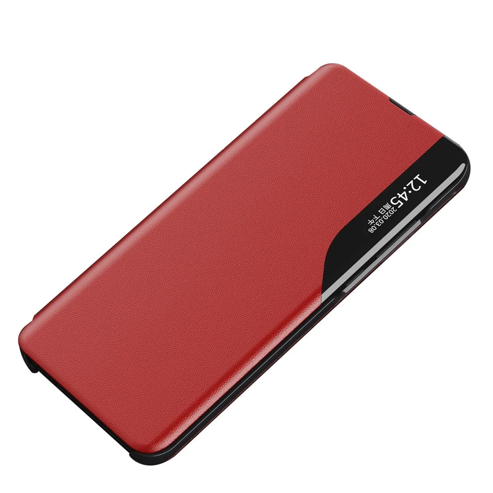Hurtel Eco Leather View dėklas skirtas Xiaomi Redmi Note 11 Pro+ 5G (China) / 11 Pro 5G (China) / Mi11i HyperCharge / Poco X4 NFC 5G, raudonas