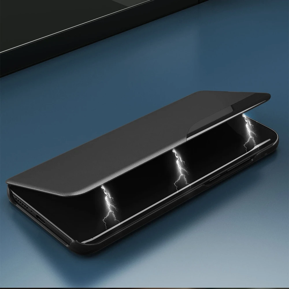 Hurtel Eco Leather View dėklas skirtas Samsung Galaxy S22 + (S22 Plus), mėlynas