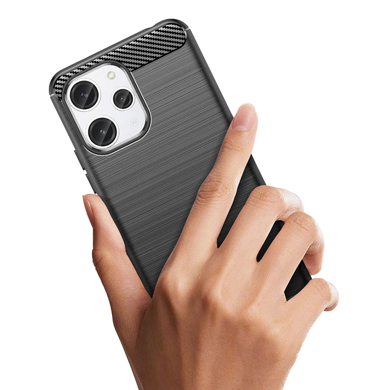 Hurtel Flexible carbon pattern case Xiaomi Redmi 12 Carbon dėklas – dėklas telefonui juodos spalvos