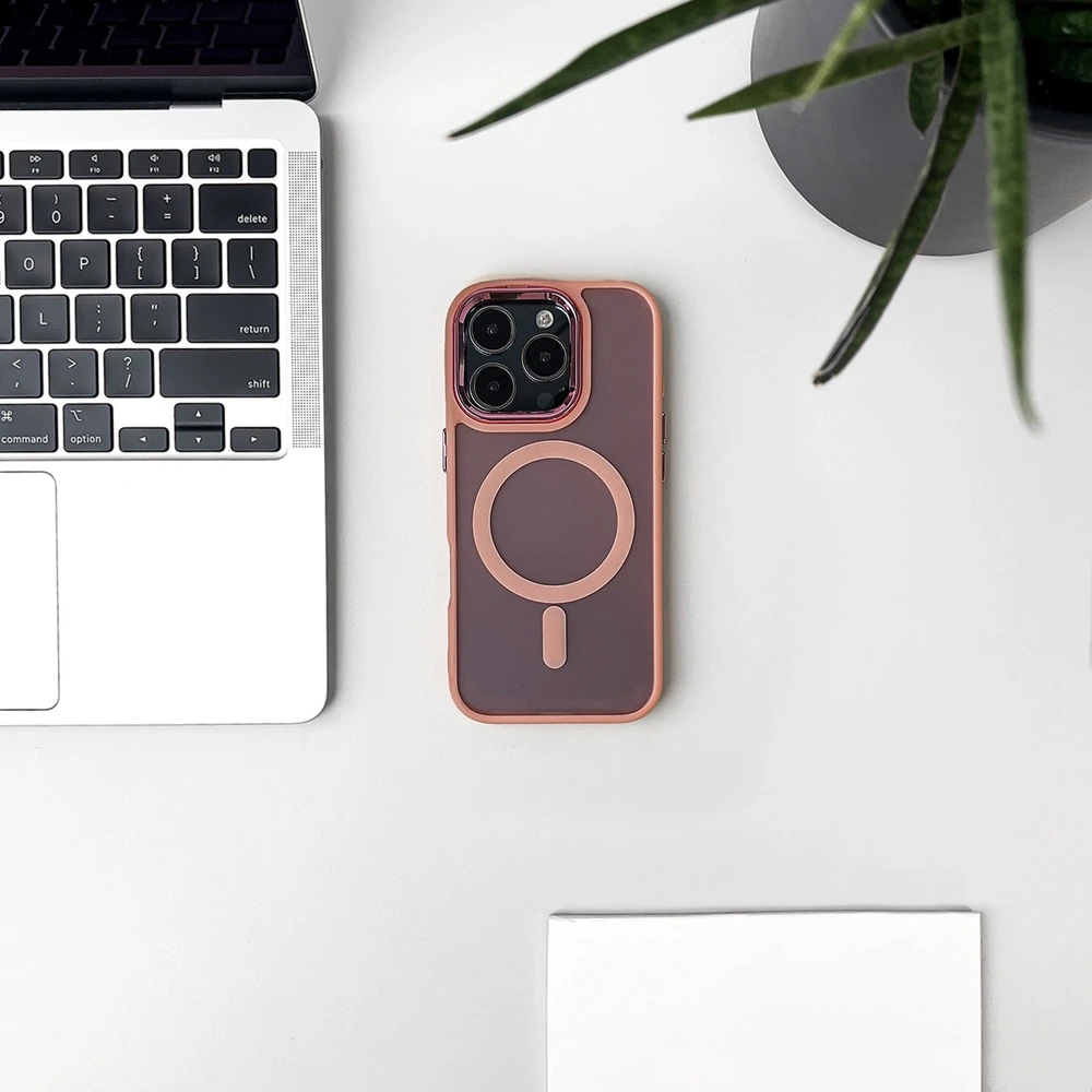 Hurtel Glitter MagSafe Apple iPhone 16 Pro Max – dėklas telefonui rožinės spalvos su blizgučiais