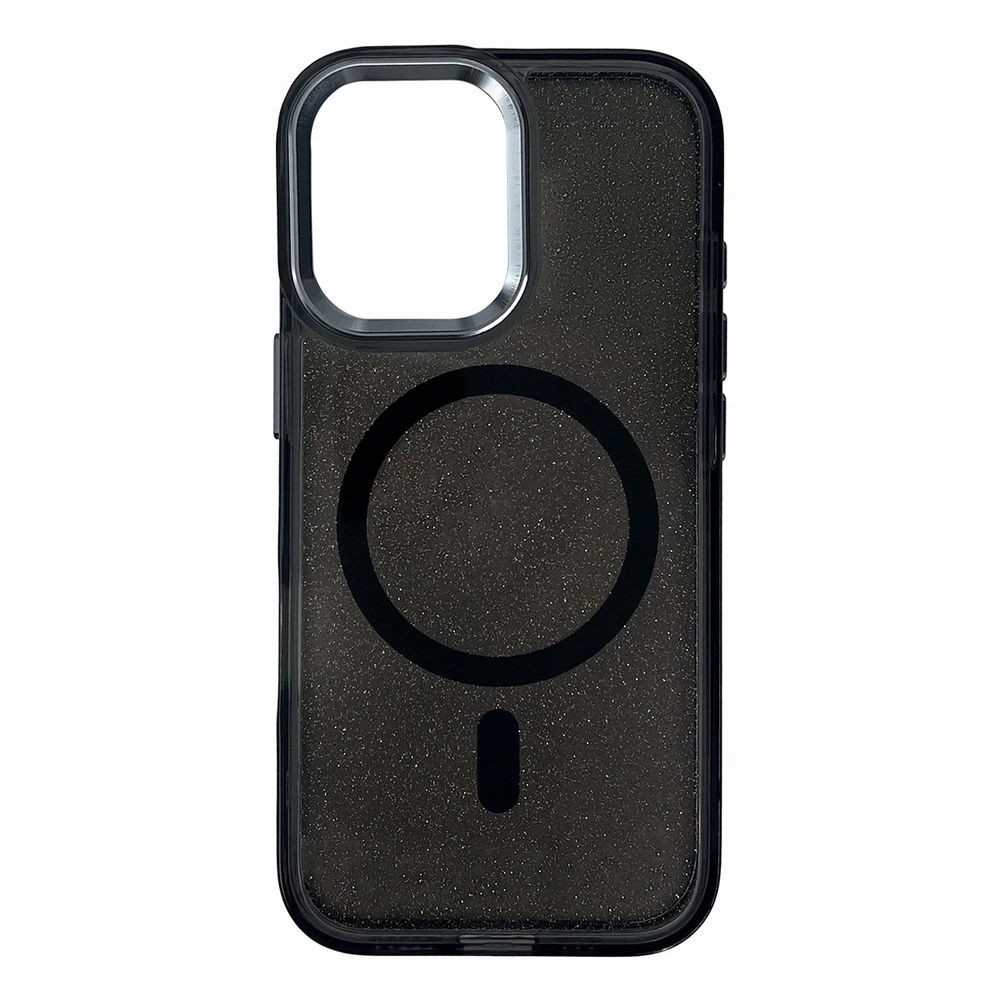 Hurtel Glitter dėklas su MagSafe skirtas Apple iPhone 16e – juodos spalvos