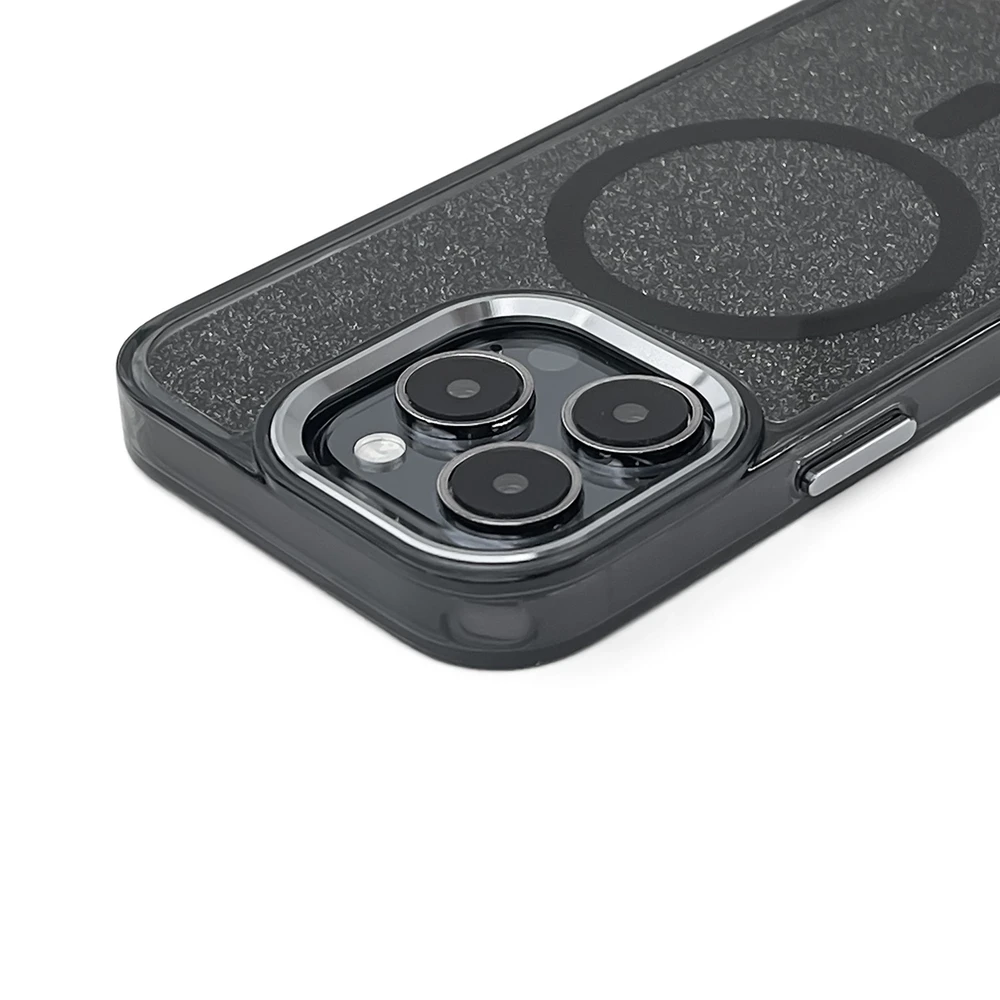 Hurtel Glitter dėklas su MagSafe skirtas Samsung Galaxy A26 5G – juodos spalvos