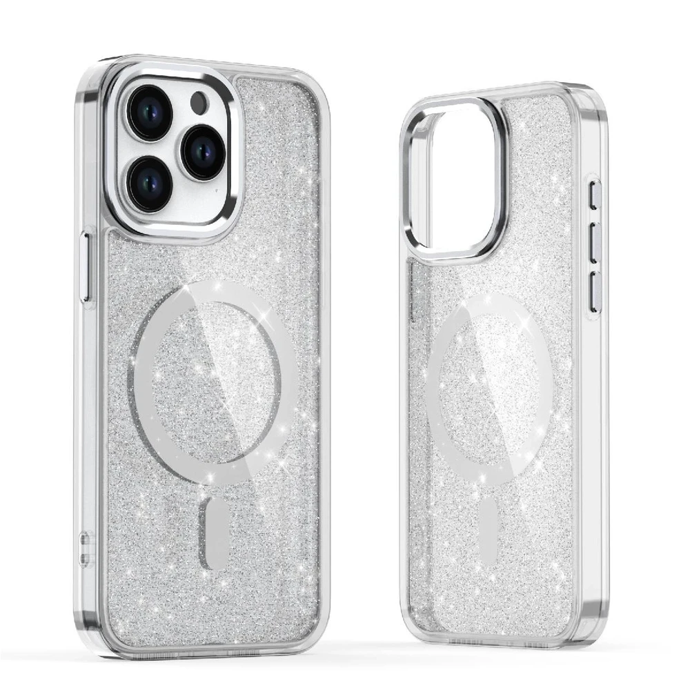 Hurtel Glitter dėklas su MagSafe skirtas Samsung Galaxy A36 5G – Baltas