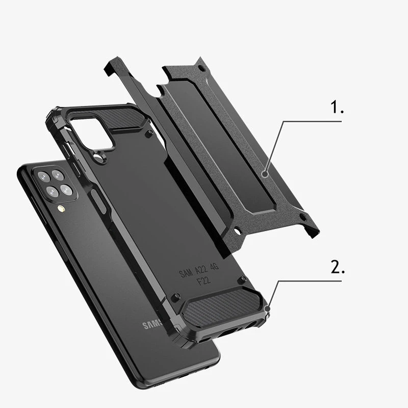 Hurtel Hibrid dėklas skirtas Samsung Galaxy A22 4G, mėlynas