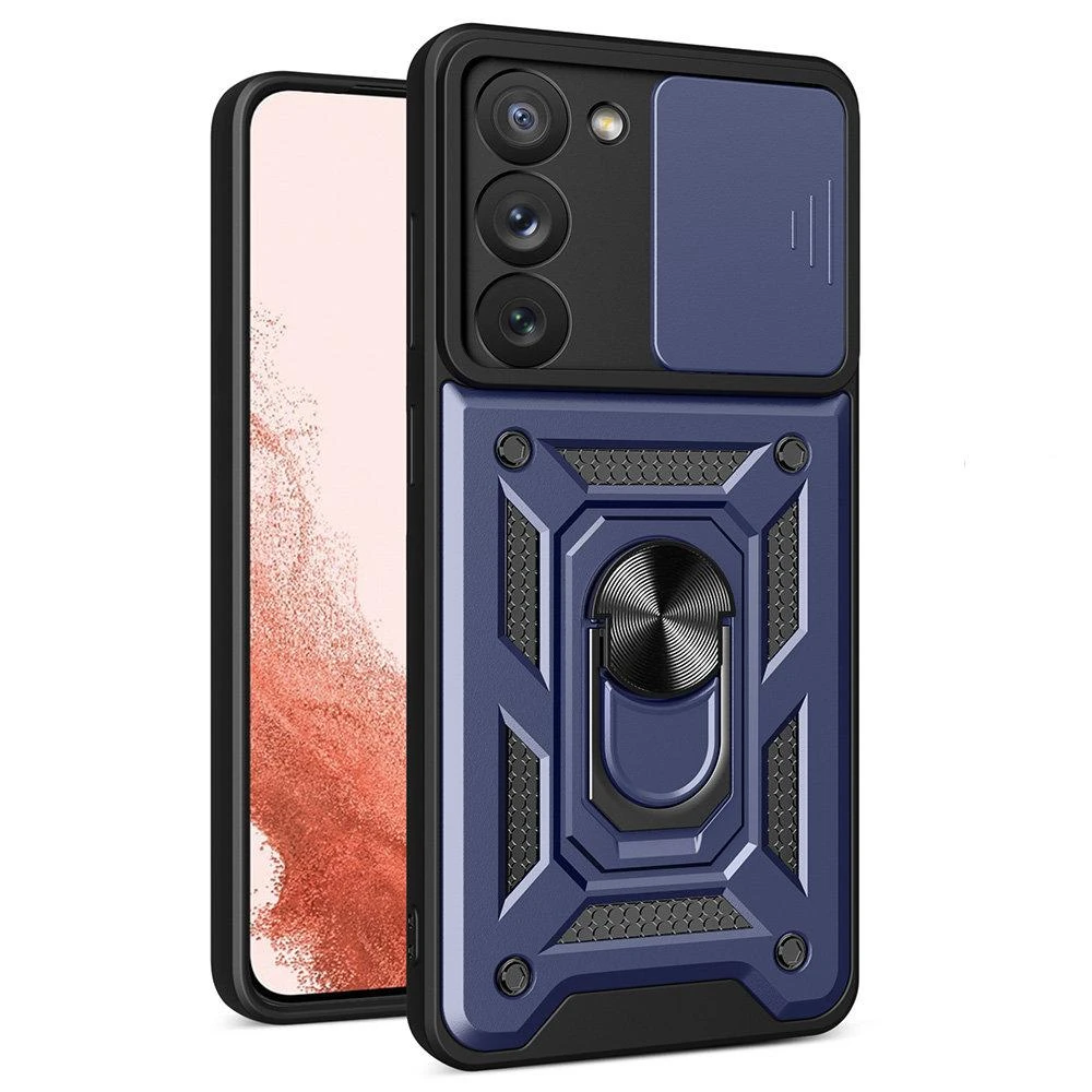 Hurtel Hybrid Armor Camshield dėklas skirtas Samsung Galaxy S23+, mėlynas