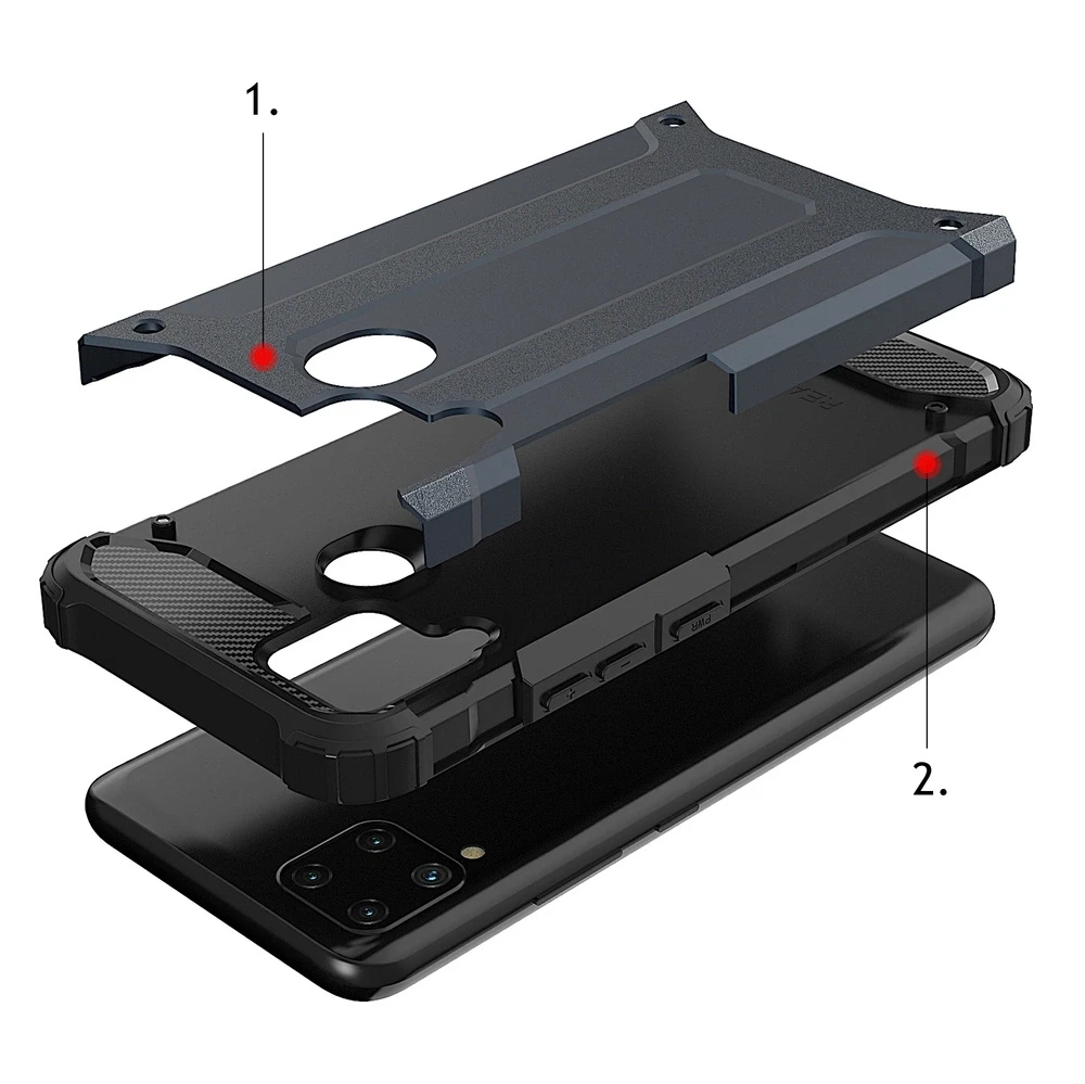Hybrid Armor case Realme 10 5G / Realme 9i 5G armored hybrid case dėklas telefonui juodos spalvos