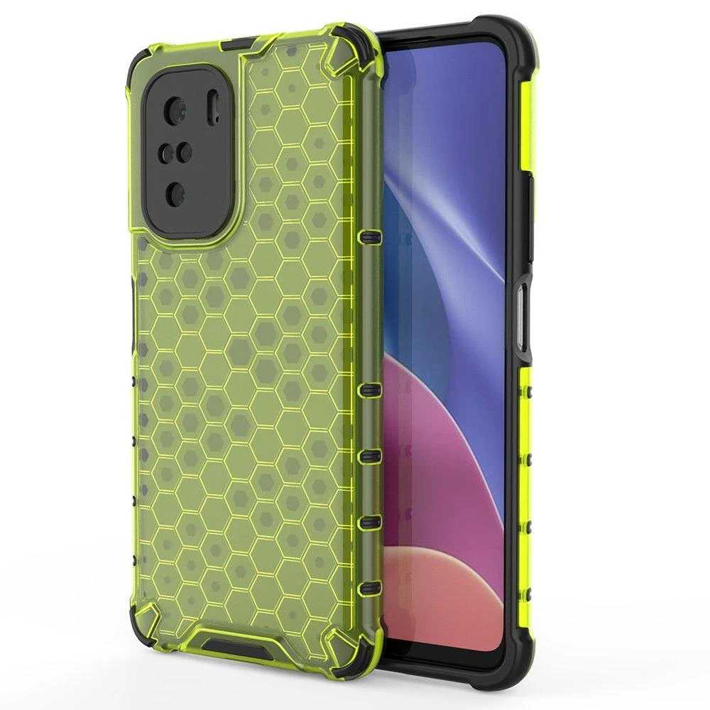 Hurtel Honeycomb dėklas skirtas Xiaomi Redmi K40 Pro+ / K40 Pro / K40 / Poco F3, žalias