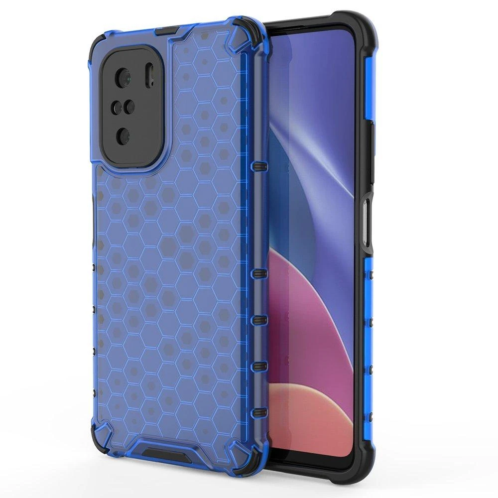 Hurtel Honeycomb dėklas skirtas Xiaomi Redmi K40 Pro+ / K40 Pro / K40 / Poco F3, mėlynas