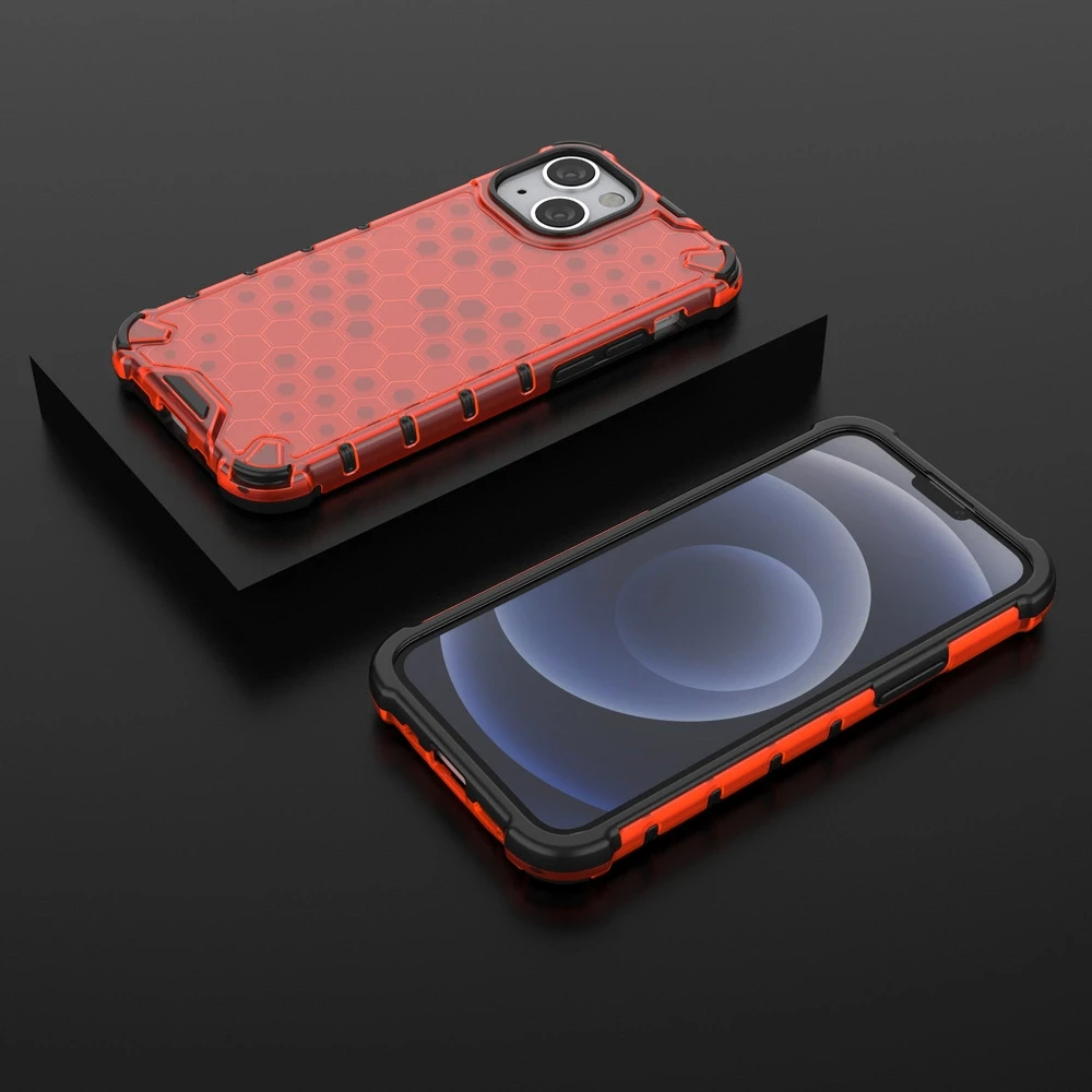 Hurtel Honeycomb dėklas skirtas iPhone 13 mini, raudonas