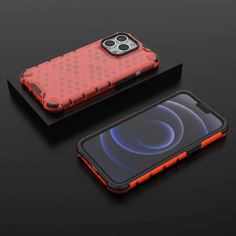 Hurtel Honeycomb dėklas skirtas iPhone 13 Pro, raudonas