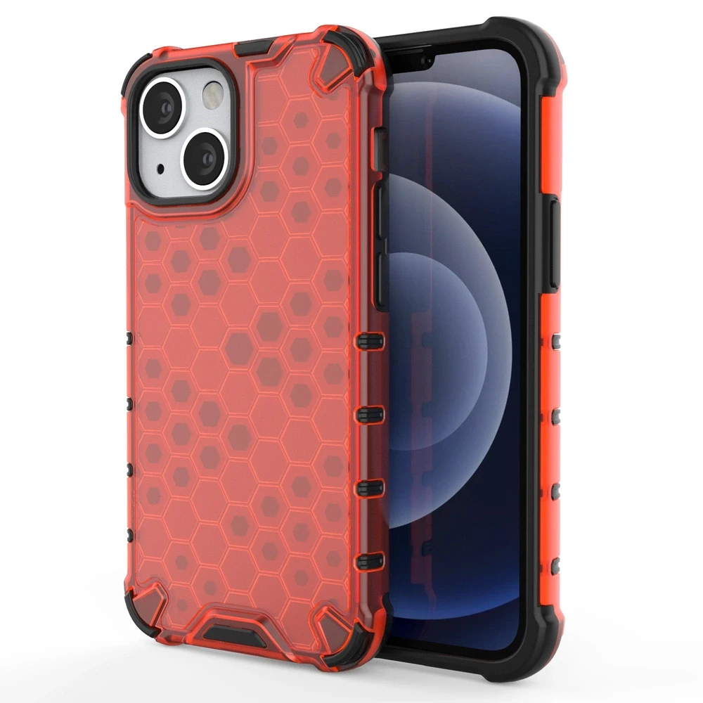 Hurtel Honeycomb dėklas skirtas iPhone 13 mini, raudonas