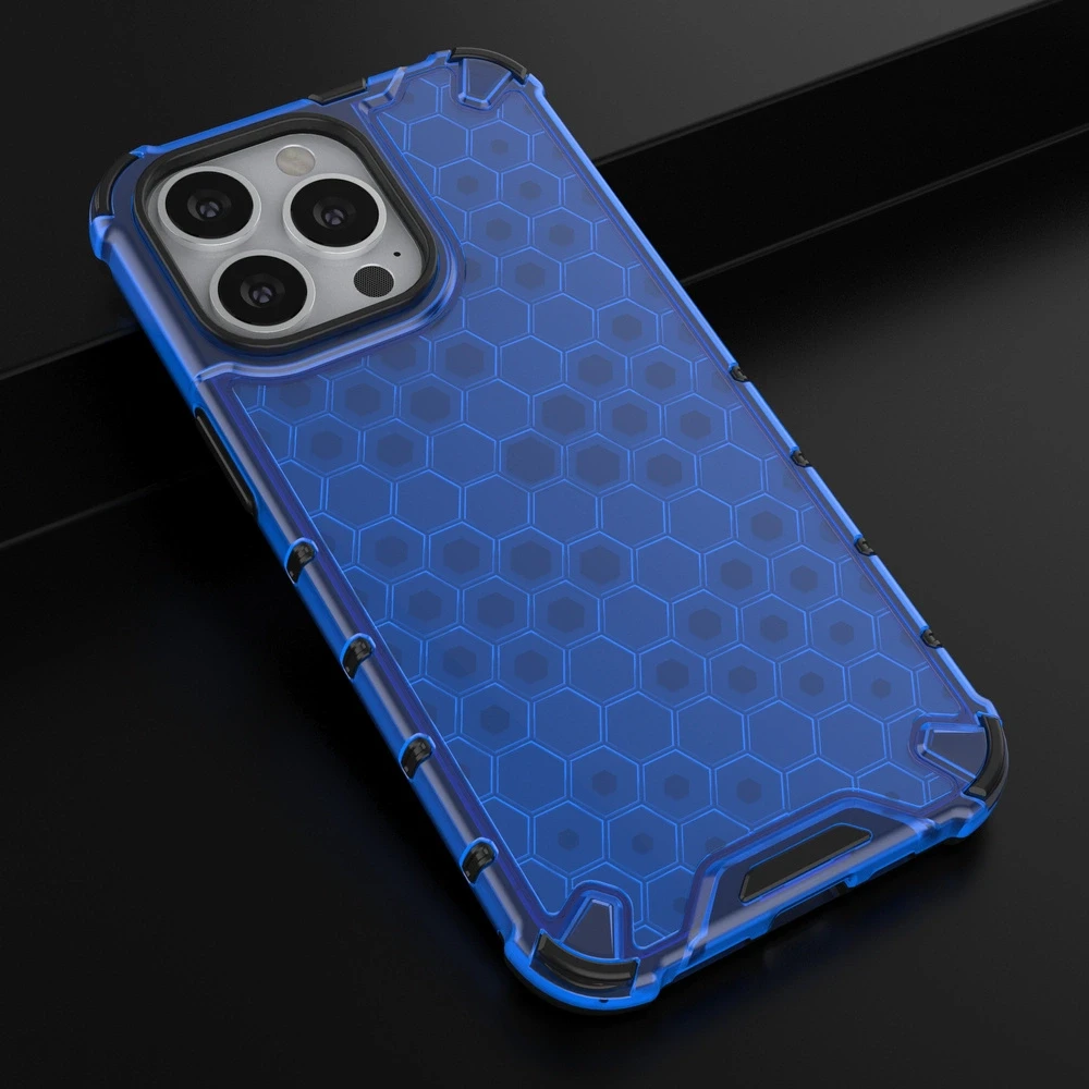 Hurtel Honeycomb dėklas skirtas iPhone 13 Pro, mėlynas