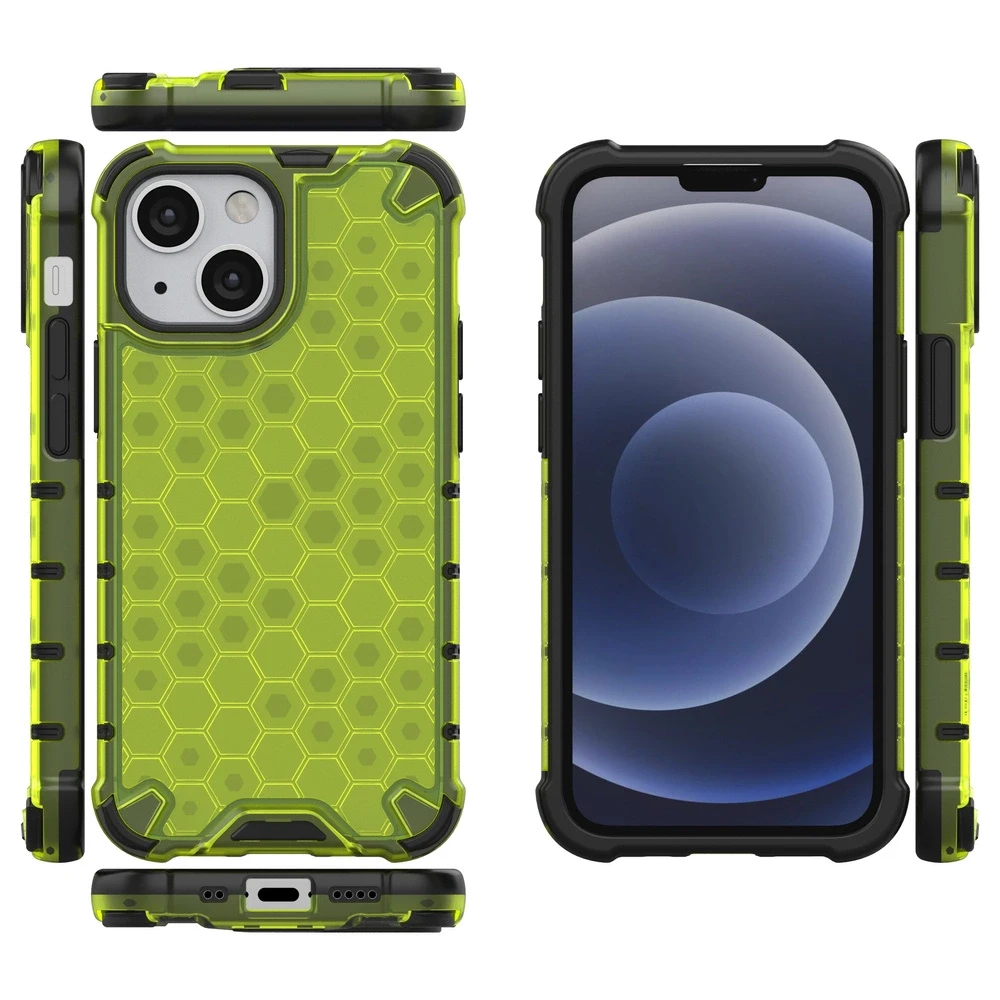 Hurtel Honeycomb dėklas skirtas iPhone 13 mini, žalias