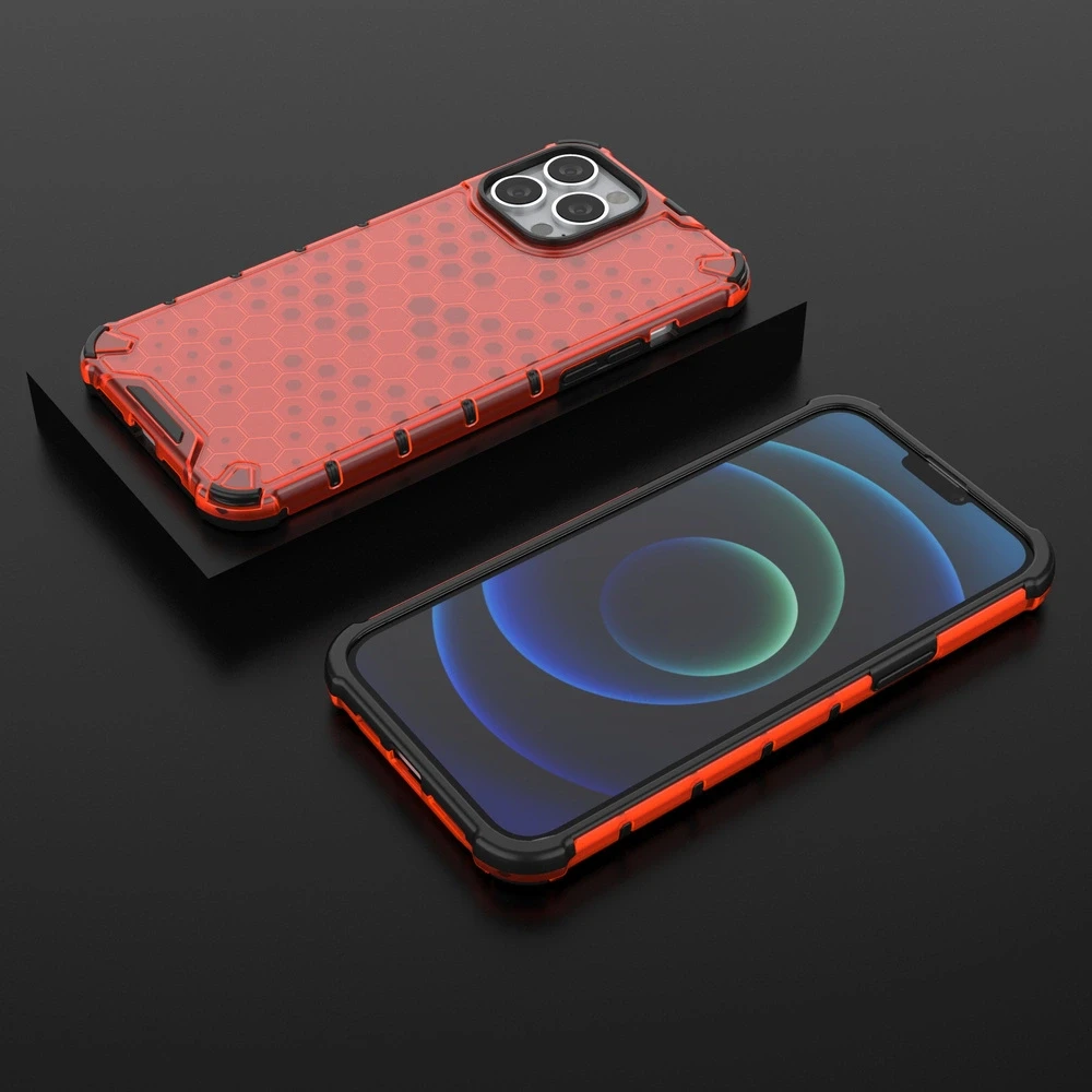 Hurtel Honeycomb dėklas skirtas iPhone 13 Pro Max, raudonas