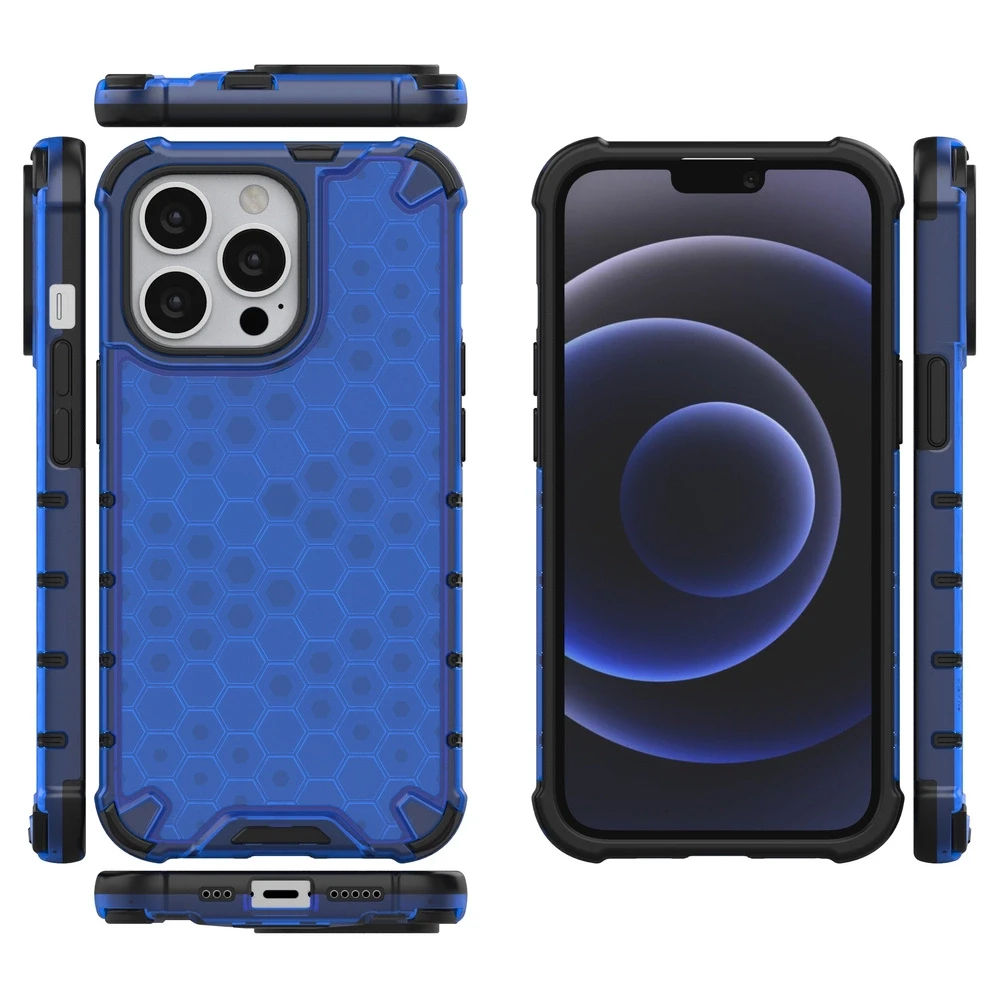Hurtel Honeycomb dėklas skirtas iPhone 13 Pro, mėlynas