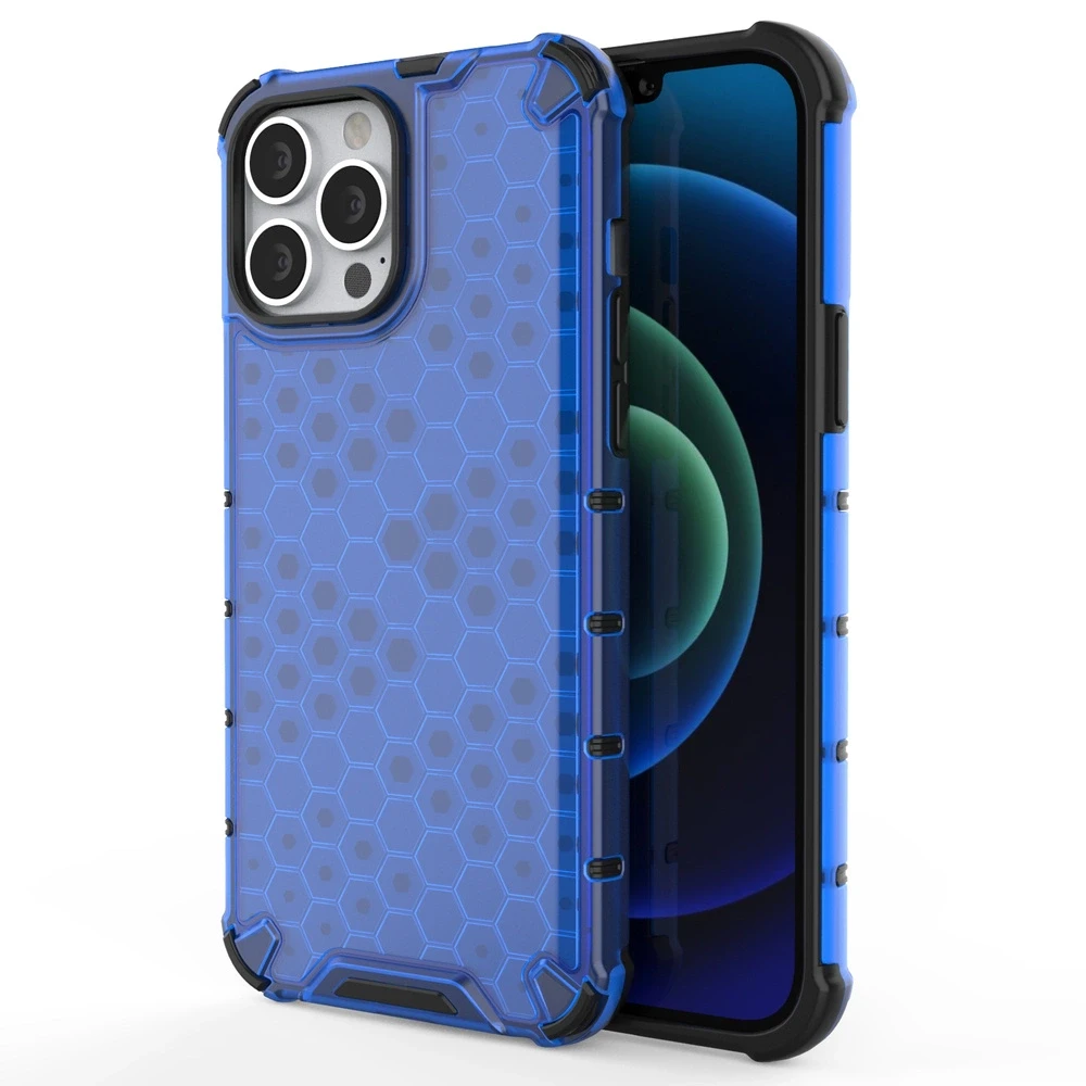 Hurtel Honeycomb dėklas skirtas iPhone 13 Pro Max, mėlynas