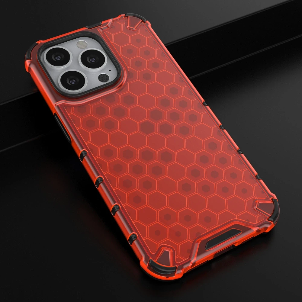 Hurtel Honeycomb dėklas skirtas iPhone 13 Pro, raudonas