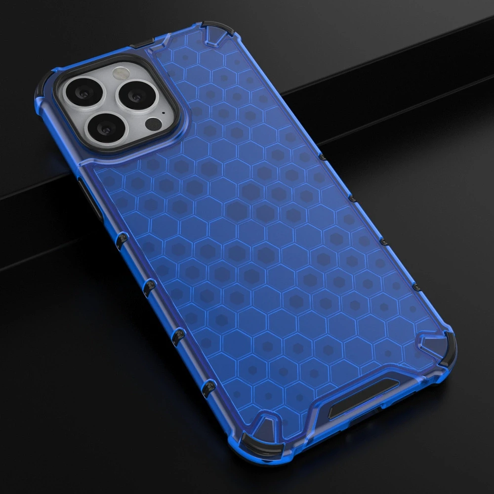 Hurtel Honeycomb dėklas skirtas iPhone 13 Pro Max, mėlynas
