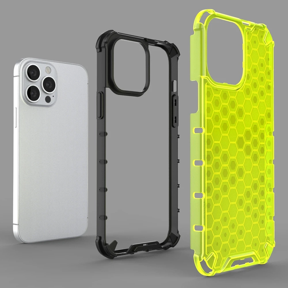 Hurtel Honeycomb dėklas skirtas iPhone 13 Pro Max, raudonas