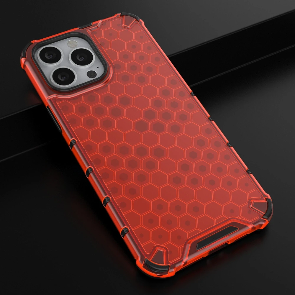 Hurtel Honeycomb dėklas skirtas iPhone 13 Pro Max, raudonas