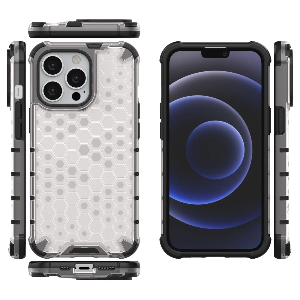Hurtel Honeycomb dėklas skirtas iPhone 13 Pro, skaidrus