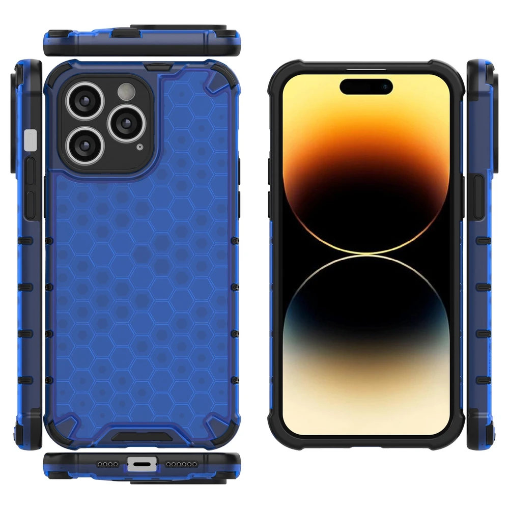 Hurtel Honeycomb dėklas skirtas iPhone 14 Pro Max, mėlynas