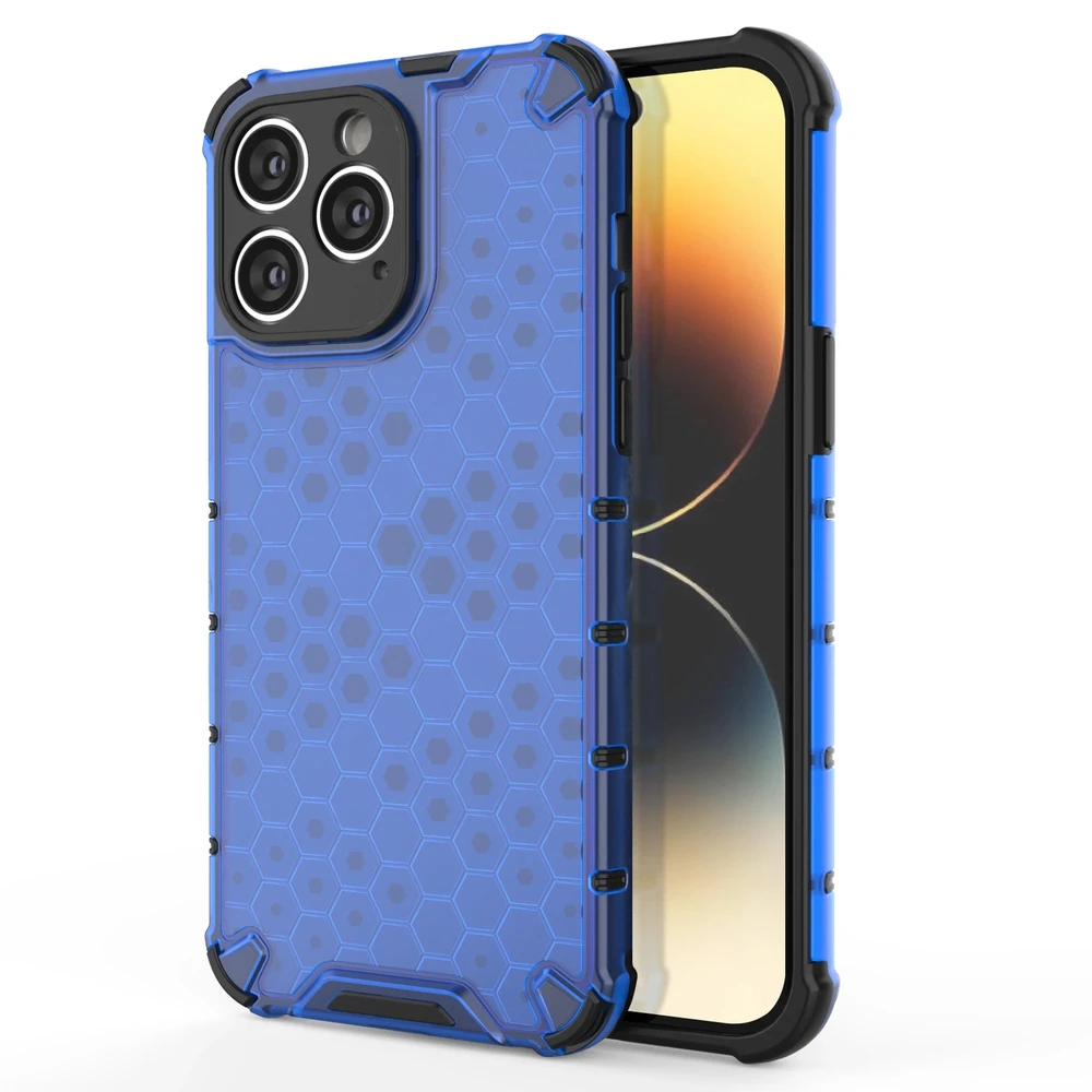 Hurtel Honeycomb dėklas skirtas iPhone 14 Pro Max, mėlynas