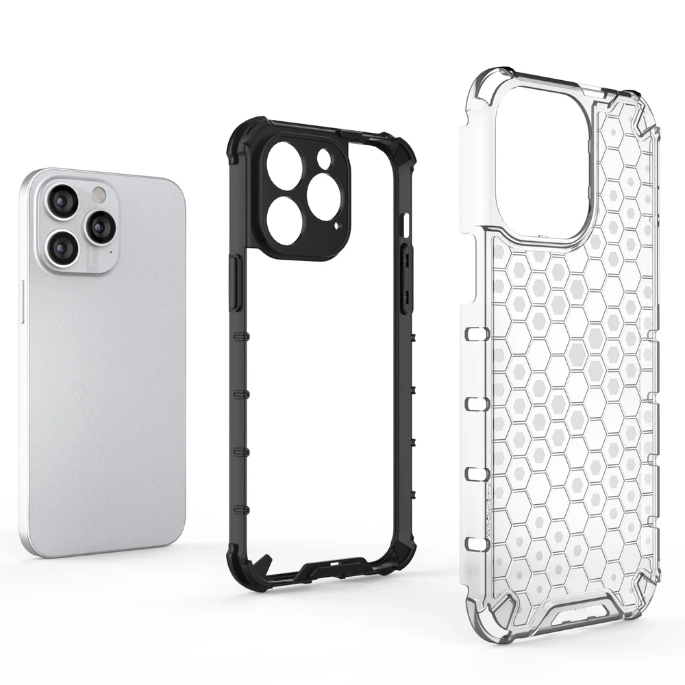 Hurtel Honeycomb dėklas skirtas iPhone 14 Pro Max, skaidrus