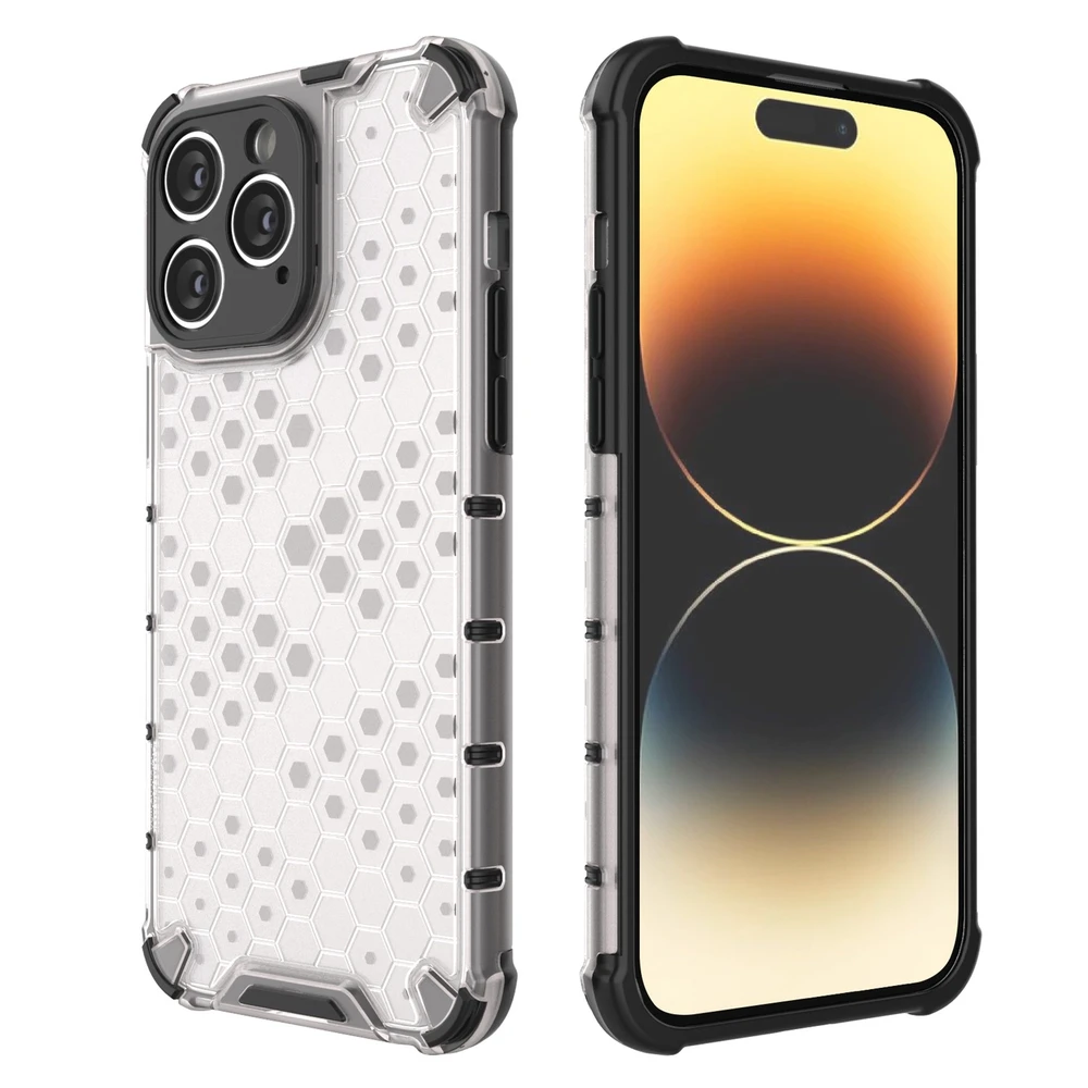 Hurtel Honeycomb dėklas skirtas iPhone 14 Pro, skaidrus