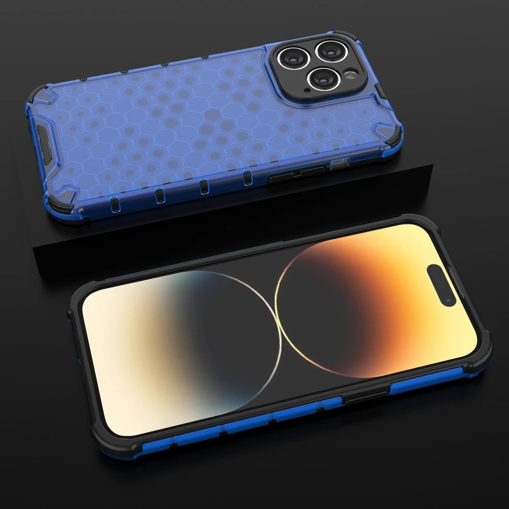 Hurtel Honeycomb dėklas skirtas iPhone 14 Pro Max, mėlynas