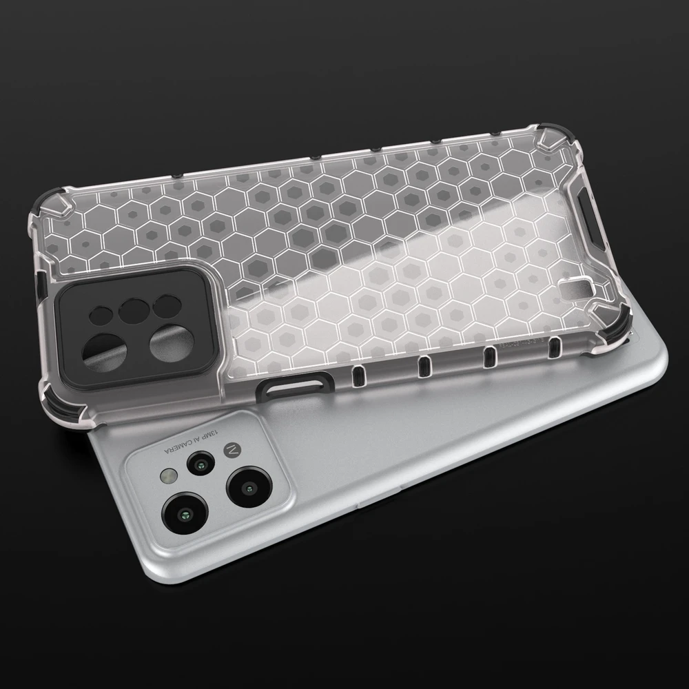 Hurtel Honeycomb dėklas skirtas Realme C31, skaidrus