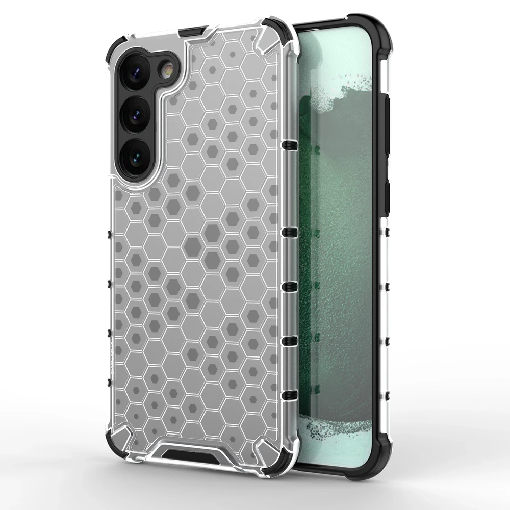 Hurtel Honeycomb dėklas skirtas Samsung Galaxy S23 +, skaidrus