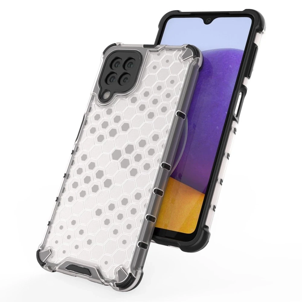 Hurtel Honeycomb dėklas skirtas Samsung Galaxy A22 4G, raudonas