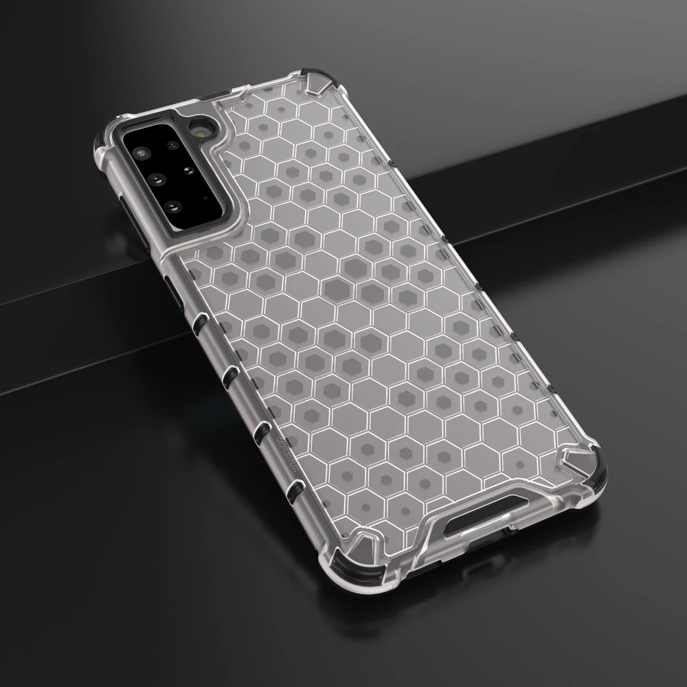 Hurtel Honeycomb dėklas skirtas Samsung Galaxy S22 + (S22 Plus), skaidrus