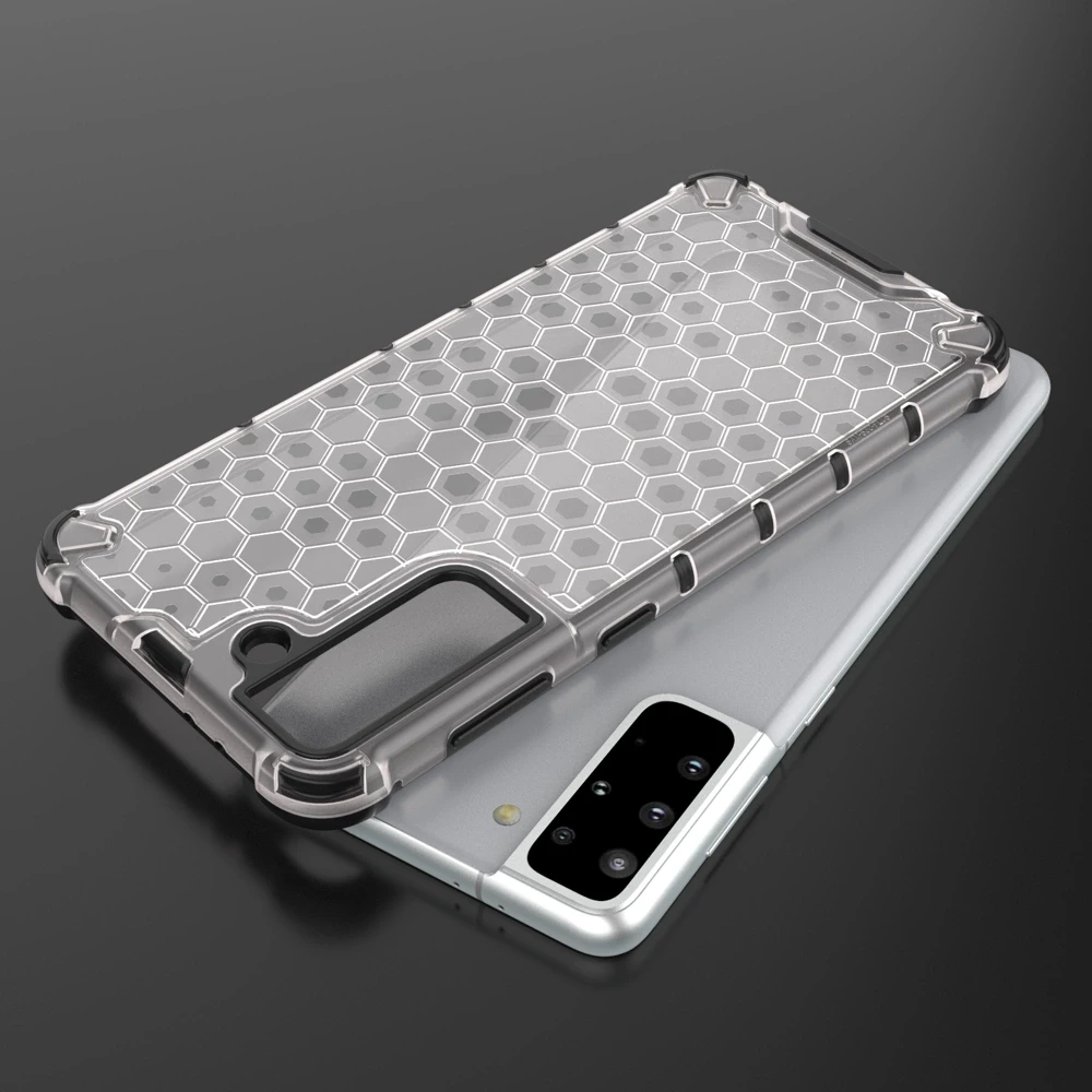 Hurtel Honeycomb dėklas skirtas Samsung Galaxy S22 + (S22 Plus), skaidrus