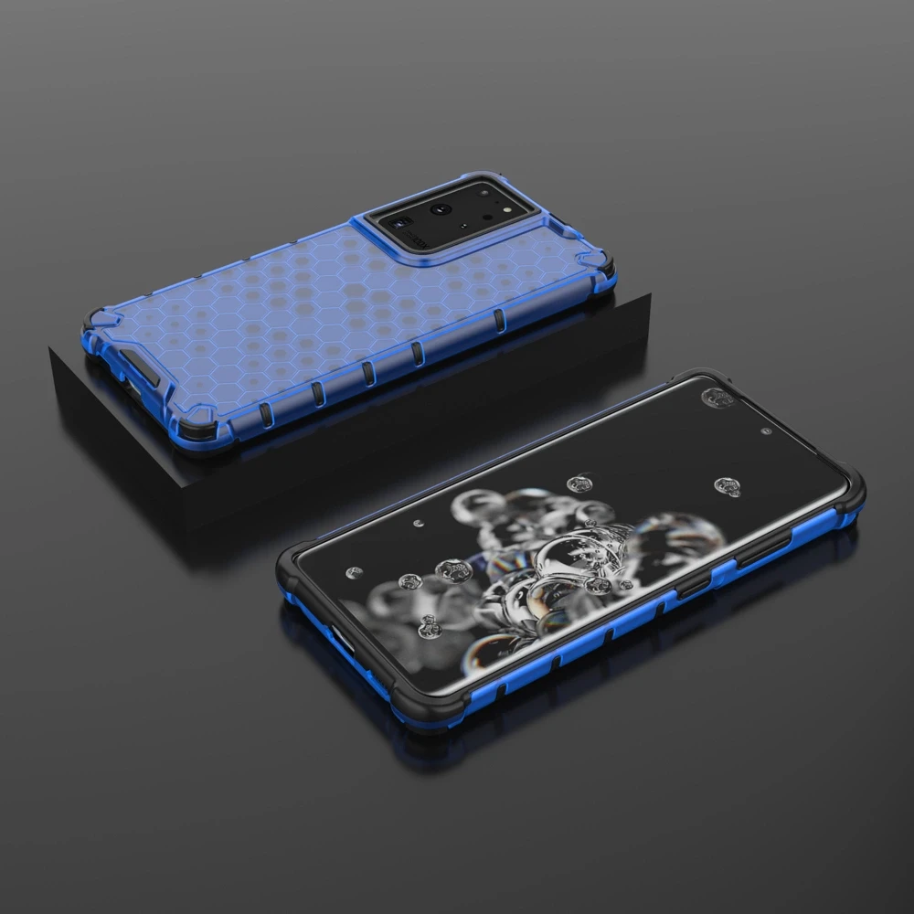 Hurtel Honeycomb dėklas skirtas Samsung Galaxy S22 Ultra, mėlynas